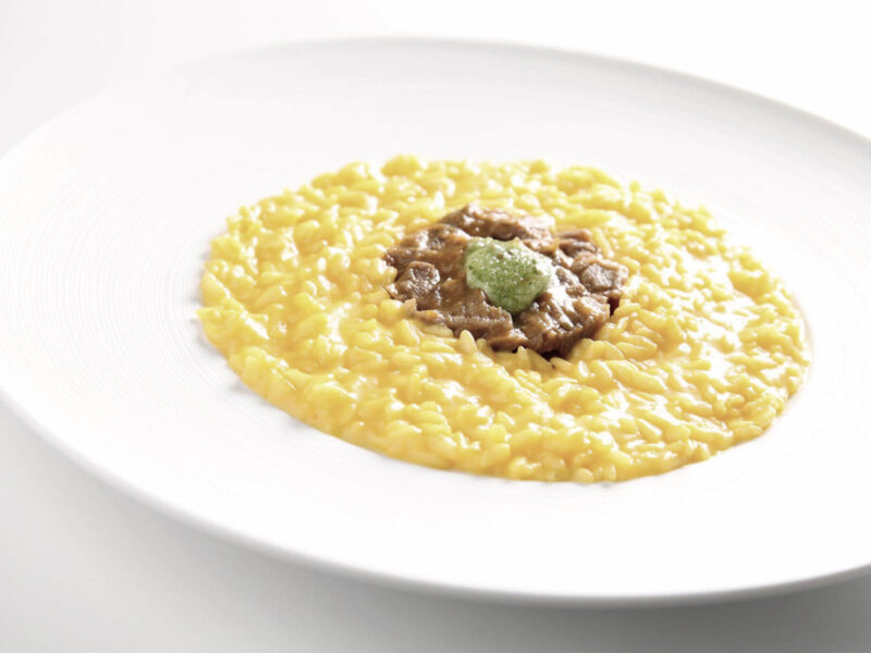 Risotto con scampi e carciofi