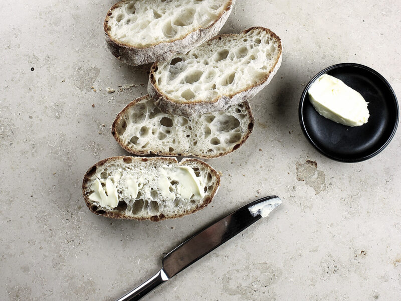 Teaspoonful of Picked Brussels Sprouts with Ham